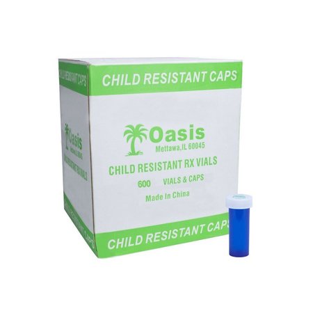 OASIS Blue Prescription Vials, 6 Dram, 600 Per Case 6D-B